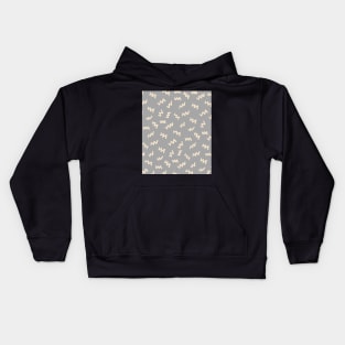 Gray  Abstract Mudcloth Lines Pattern Kids Hoodie